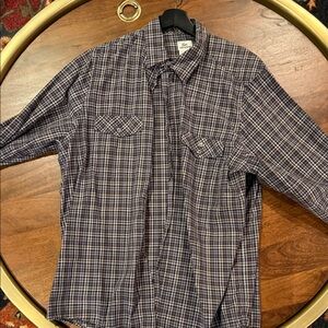 Lacoste Navy and White Checkered Shirt